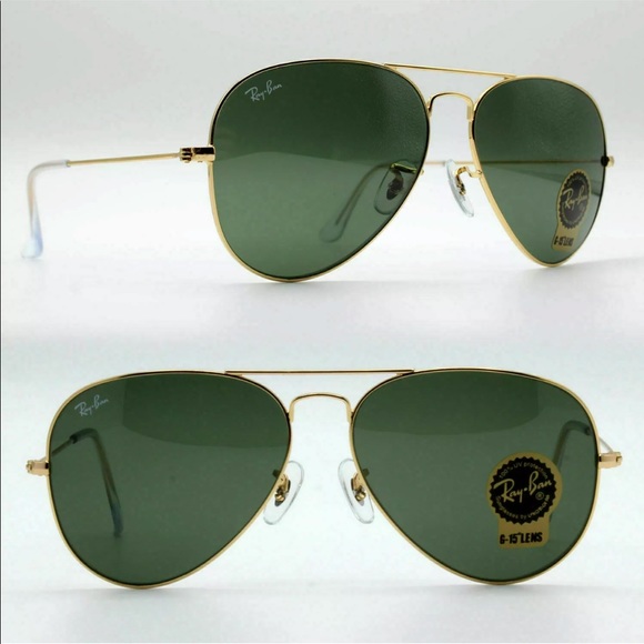 Ray-Ban Accessories - New Rayban classic Aviator RB 3025 gold with green